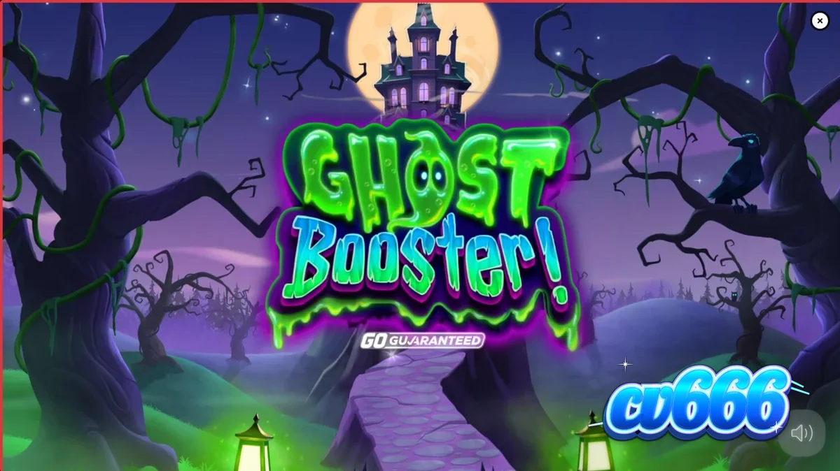 Ghost Booster স্লট গেমের রঙিন এবং ভুতুড়ে ইন্টারফেসের দৃশ্য
